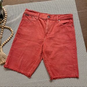 Polo Ralph Lauren Big Boys Cut Off Finn Wash Red Denim Shorts Size 18